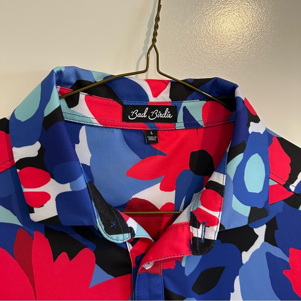 Bad Birdie Men's Bold Floral Button Down sz L